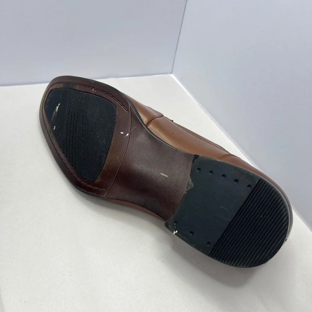 Michael Strahan Brown Dress Shoes Men 11 MS Pacific Wingtip Oxfords Preppy Laces